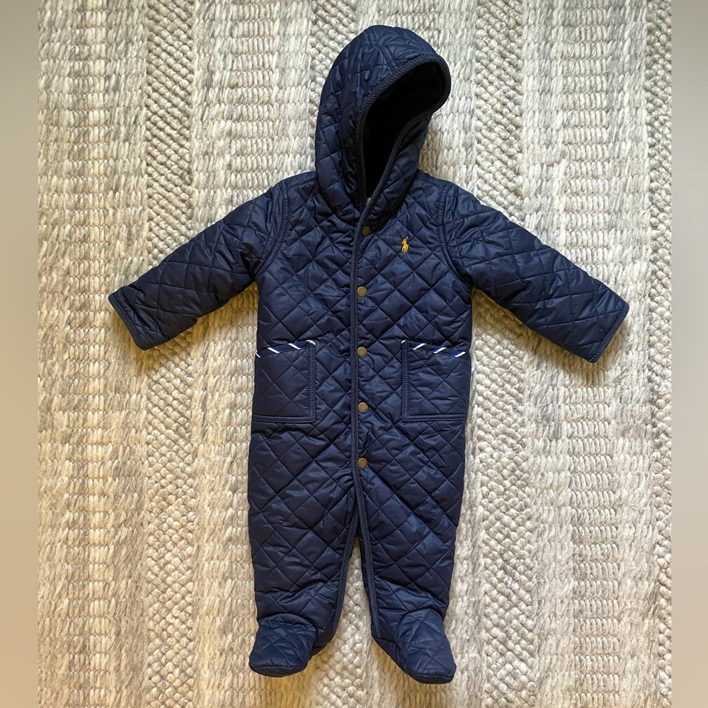 NWT Ralph Lauren Quilted Bunting with Hood, 9 months